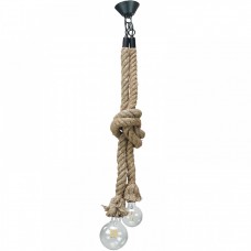 Φωτιστικό Κρεμαστό 2xE27 230V Σχοινί με Μαύρη βάση 4381-2-BL